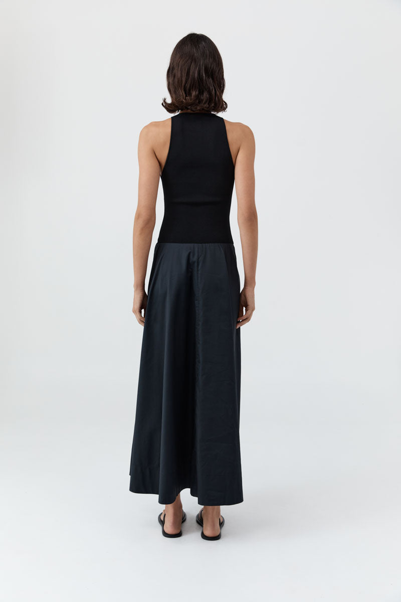 Knit Bodice Asymm Dress