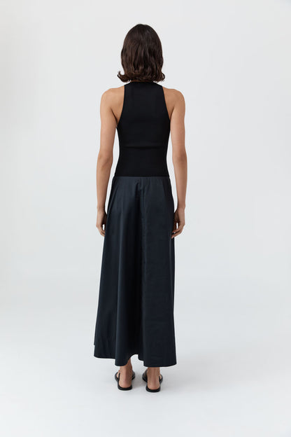 Knit Bodice Asymm Dress