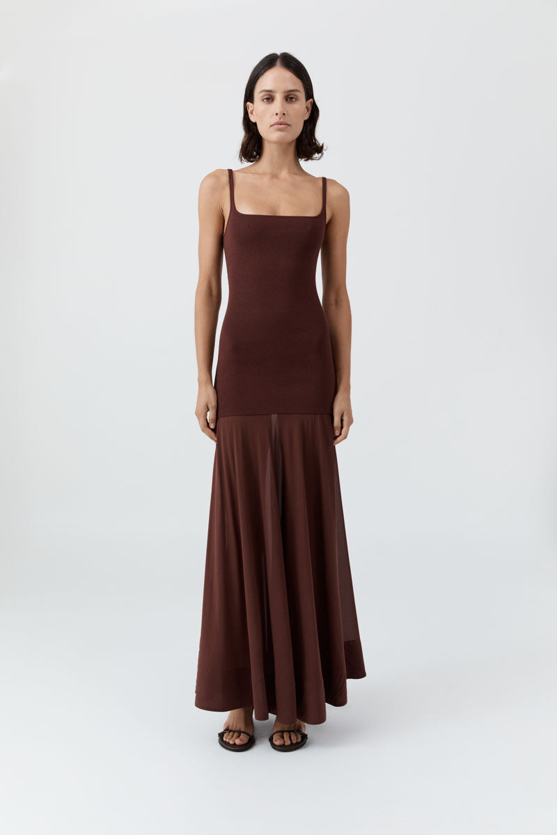 Sheer Silk Circle Hem Dress