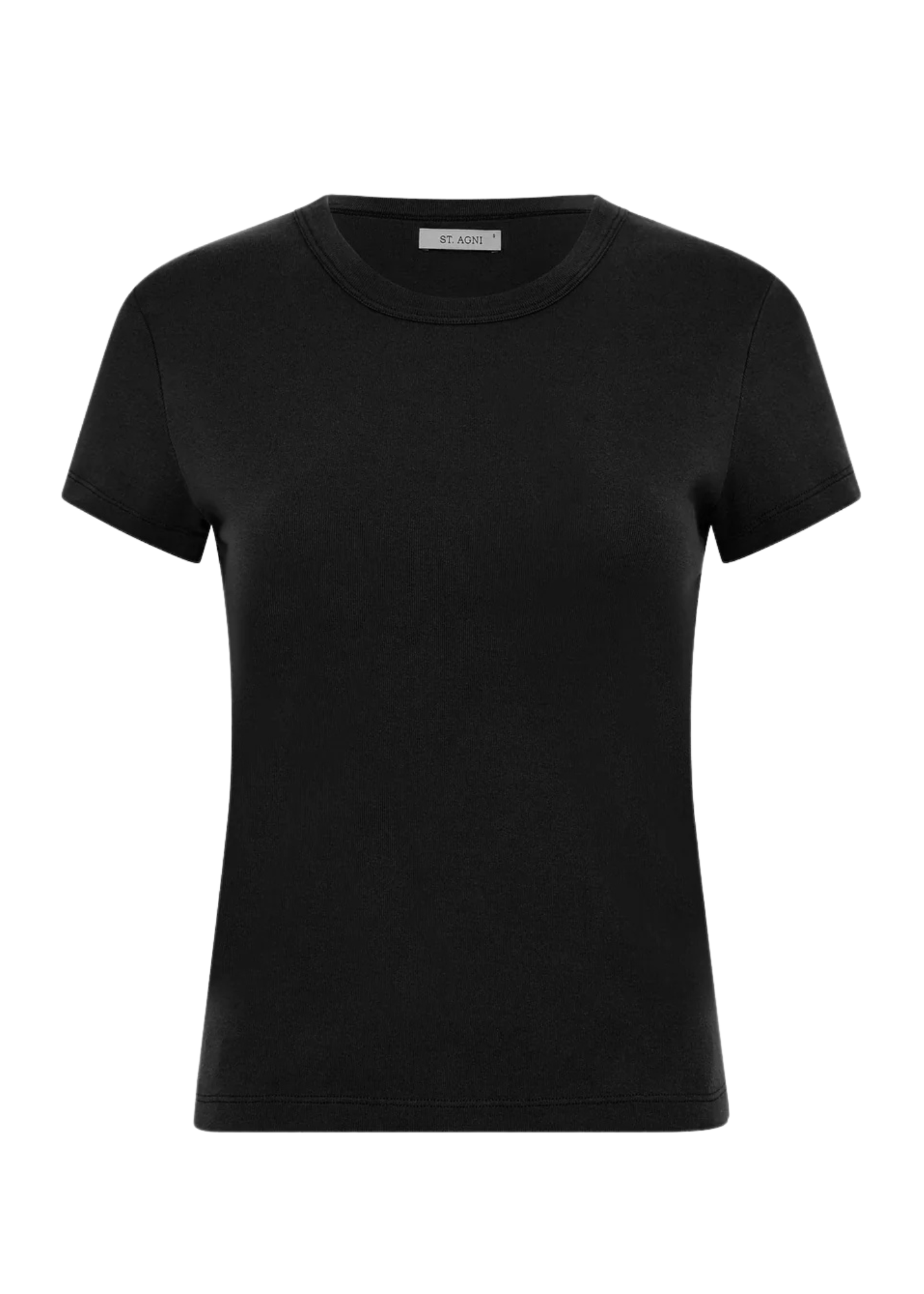 Black t-shirt on a white background