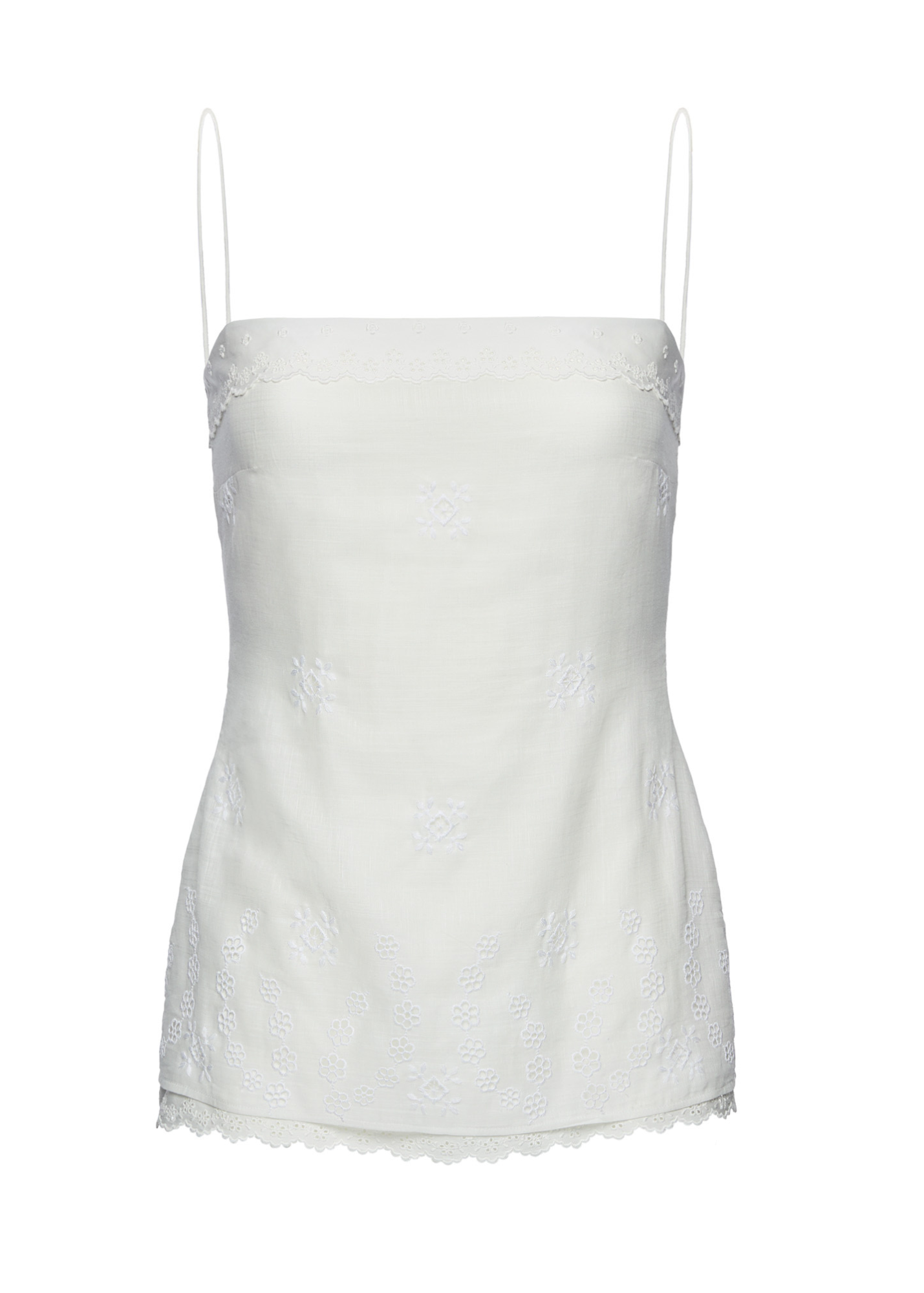 White lace top on a white background