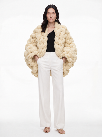 Braid Coat in Ivory
