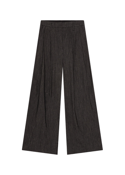 Dark gray wide-leg pants on a white background