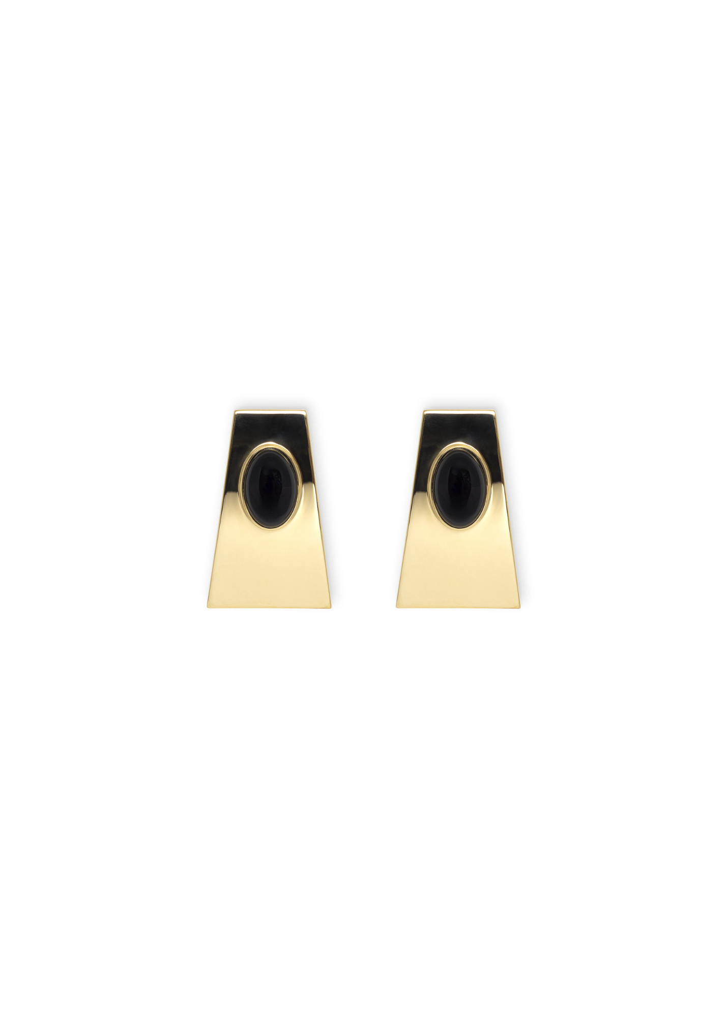 Cabochon Earrings - Gold