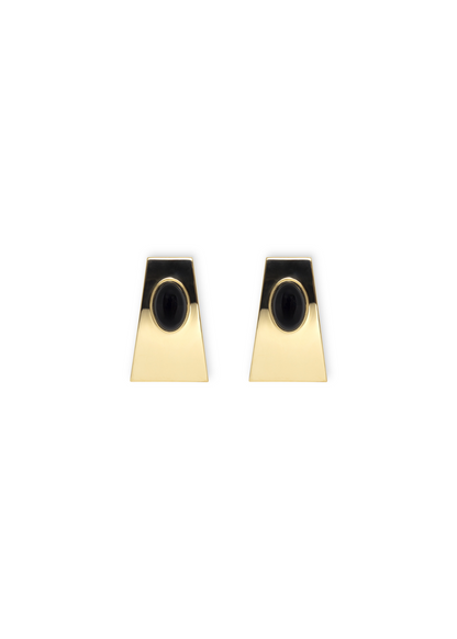 Cabochon Earrings - Gold