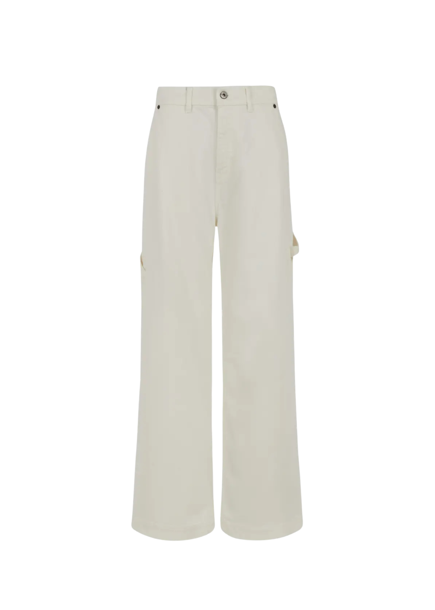 White wide-leg pants on a white background