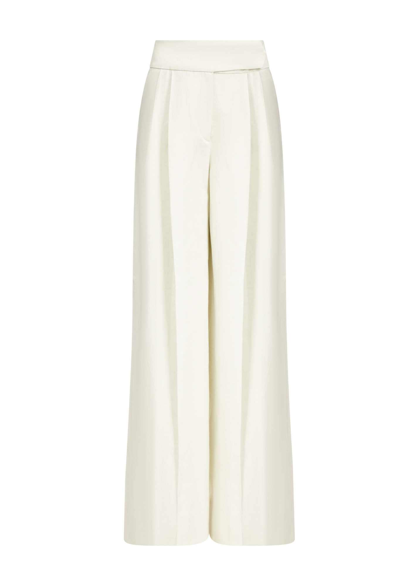 White wide-leg pants on a white background