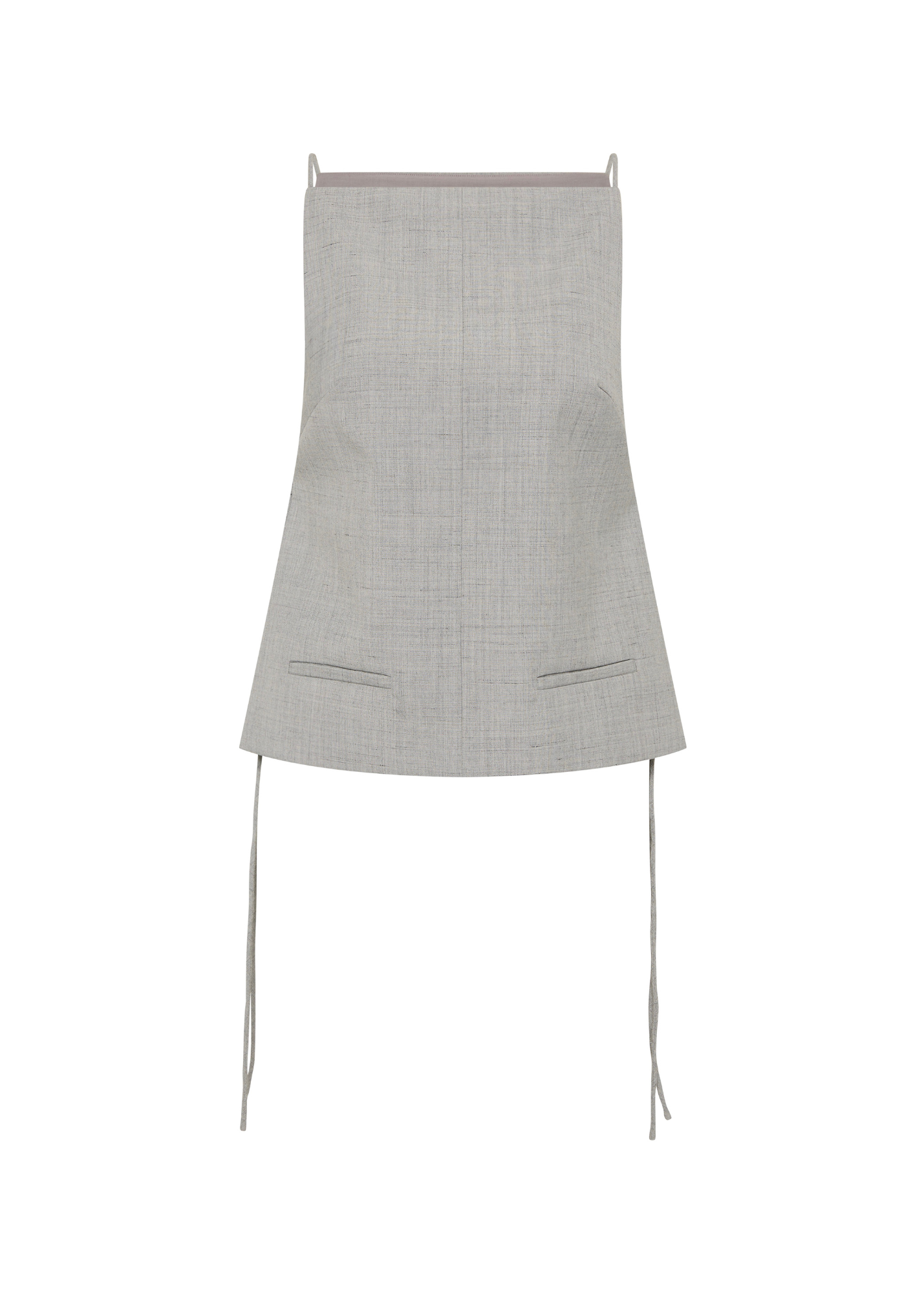 Gray top with straps on a white background