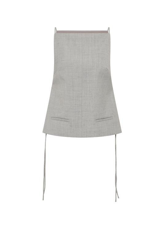 Gray top with straps on a white background