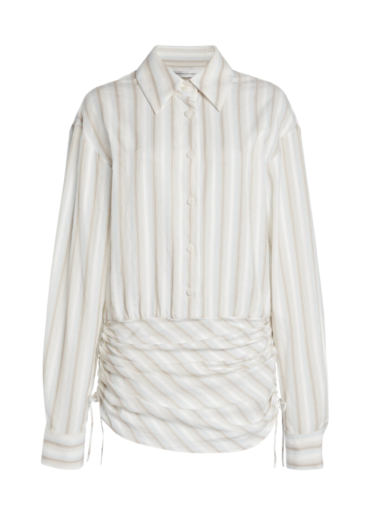 White striped shirt on a white background