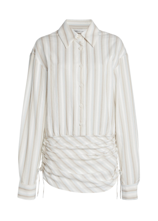 White striped shirt on a white background