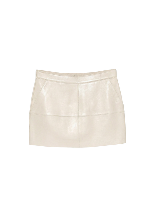 White leather skirt on a white background