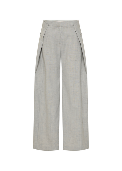 Light gray wide-leg pants on a white background