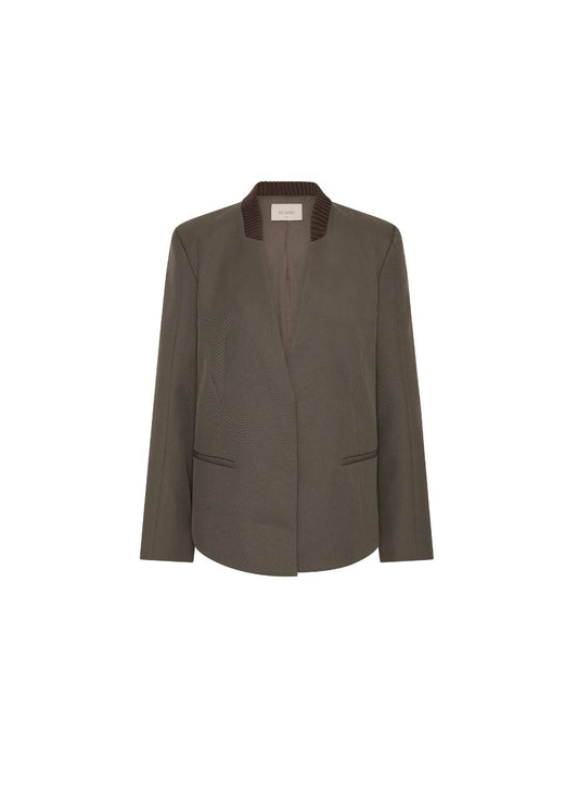 Rib Collar Blazer