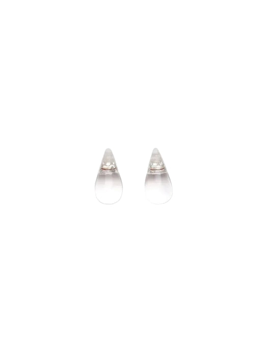 Teardrop-shaped earrings on a white background
