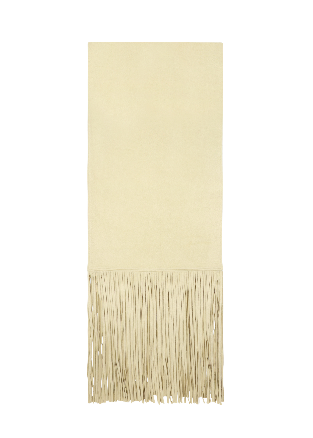 Beige scarf with fringe on a white background