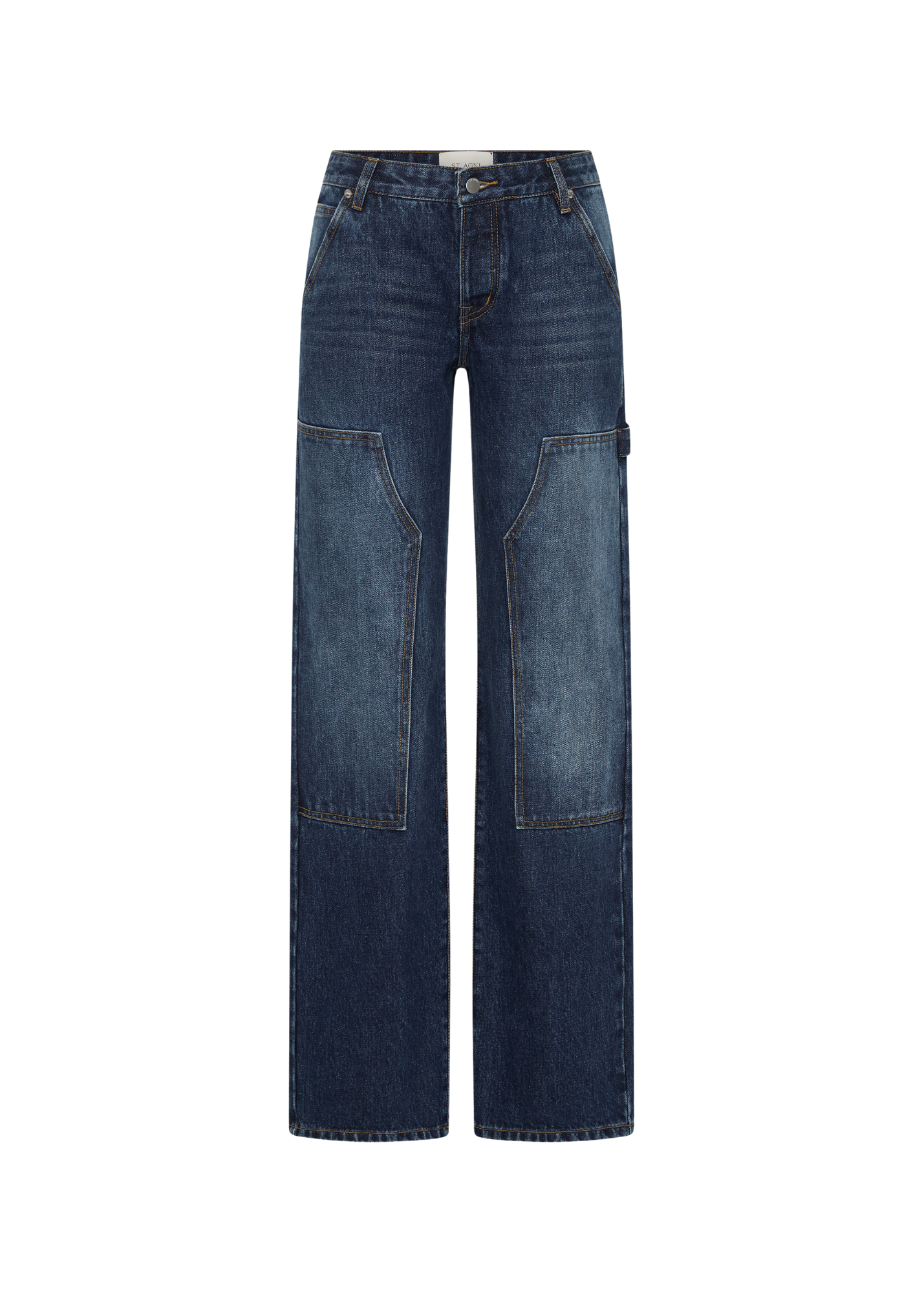 Blue jeans on a white background