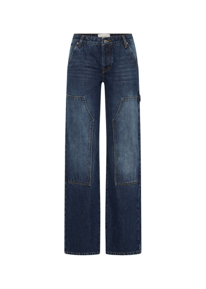 Blue jeans on a white background
