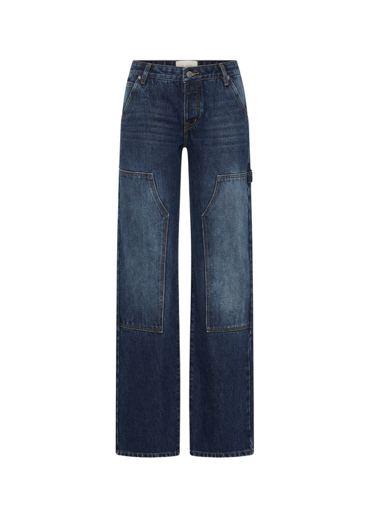 Blue jeans on a white background