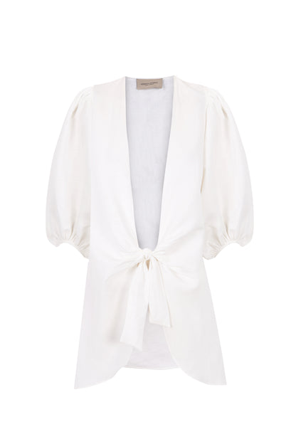 Solid Shirt with Voluminous Sleeves