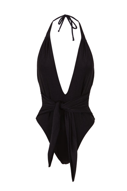 Solid Halterneck Swimsuit