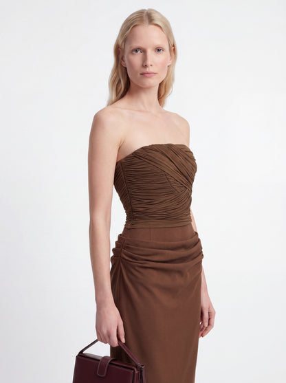 Strapless Draped Corset Dress