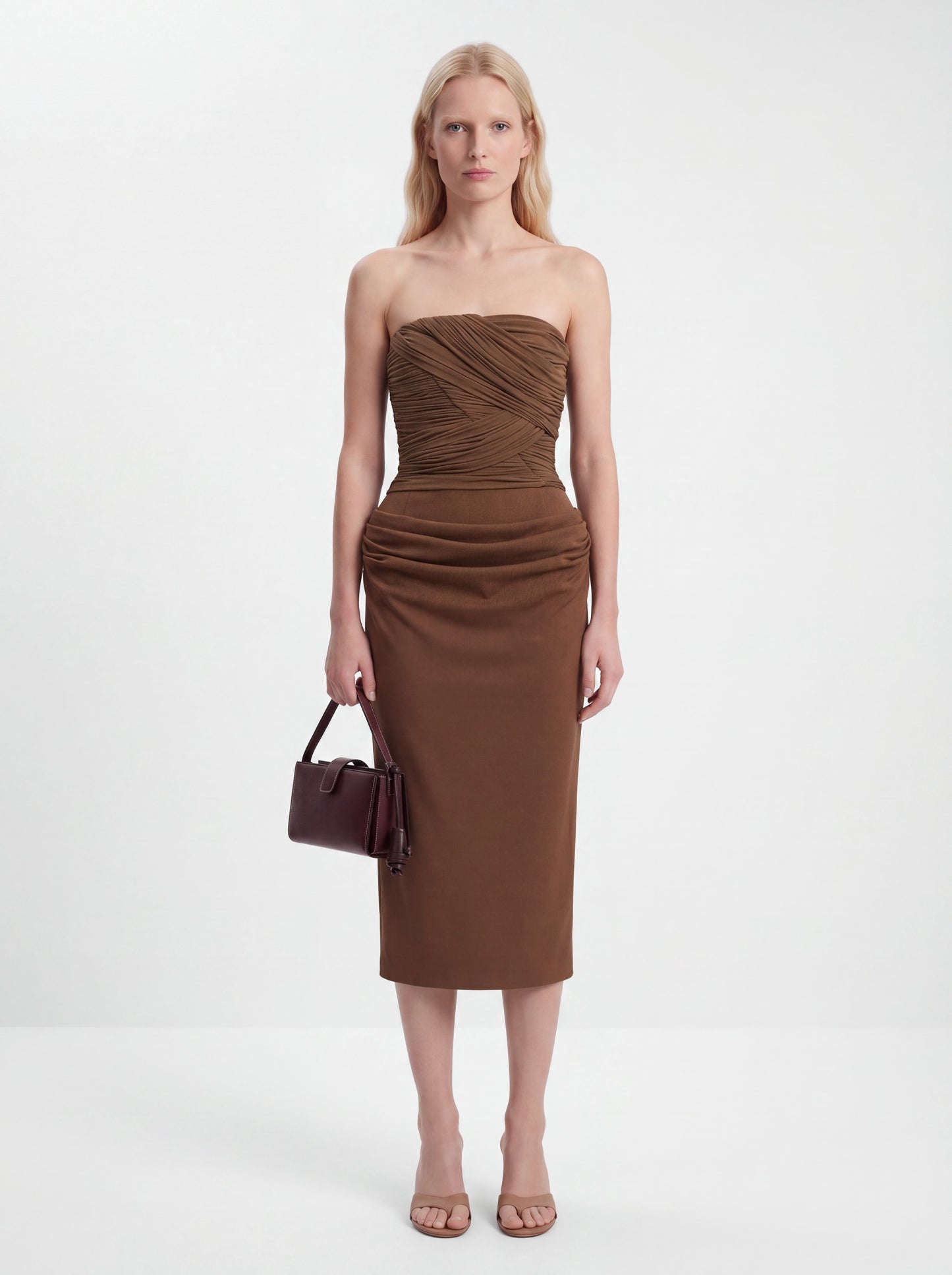 Strapless Draped Corset Dress