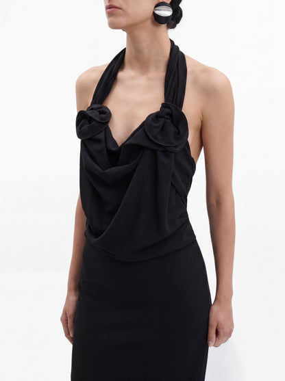 Halter Corset Draped Dress