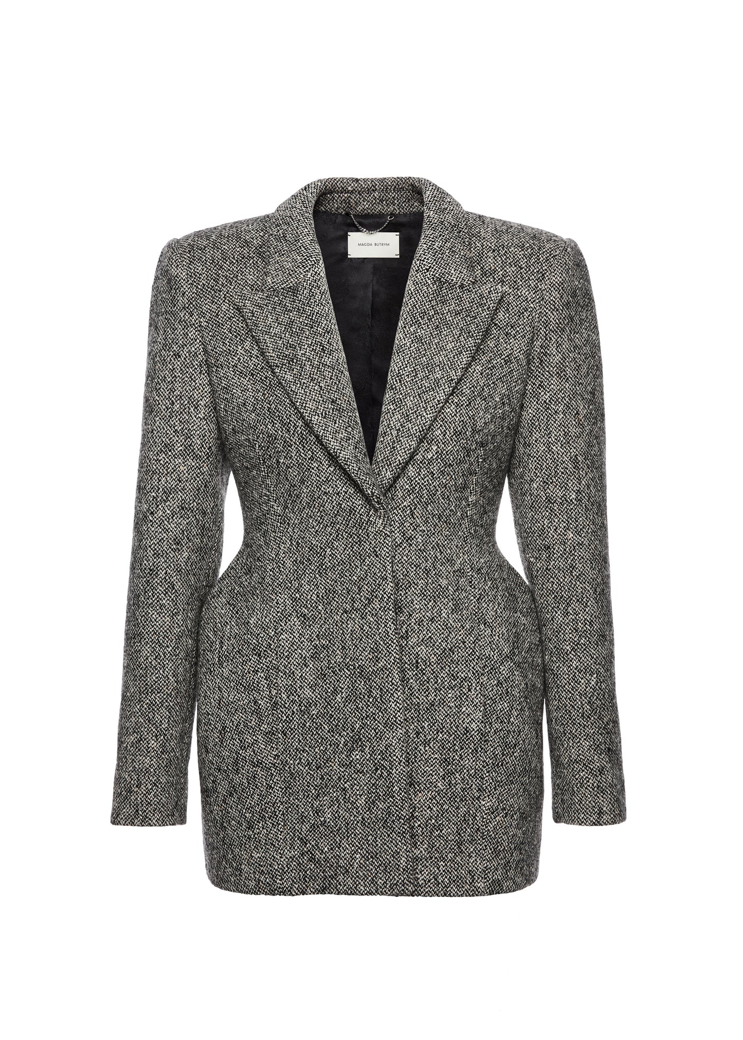 Sculpted Hourglass blazer in Grey Melange