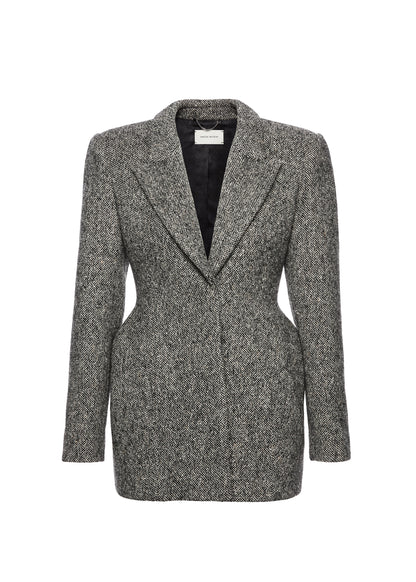 Sculpted Hourglass blazer in Grey Melange