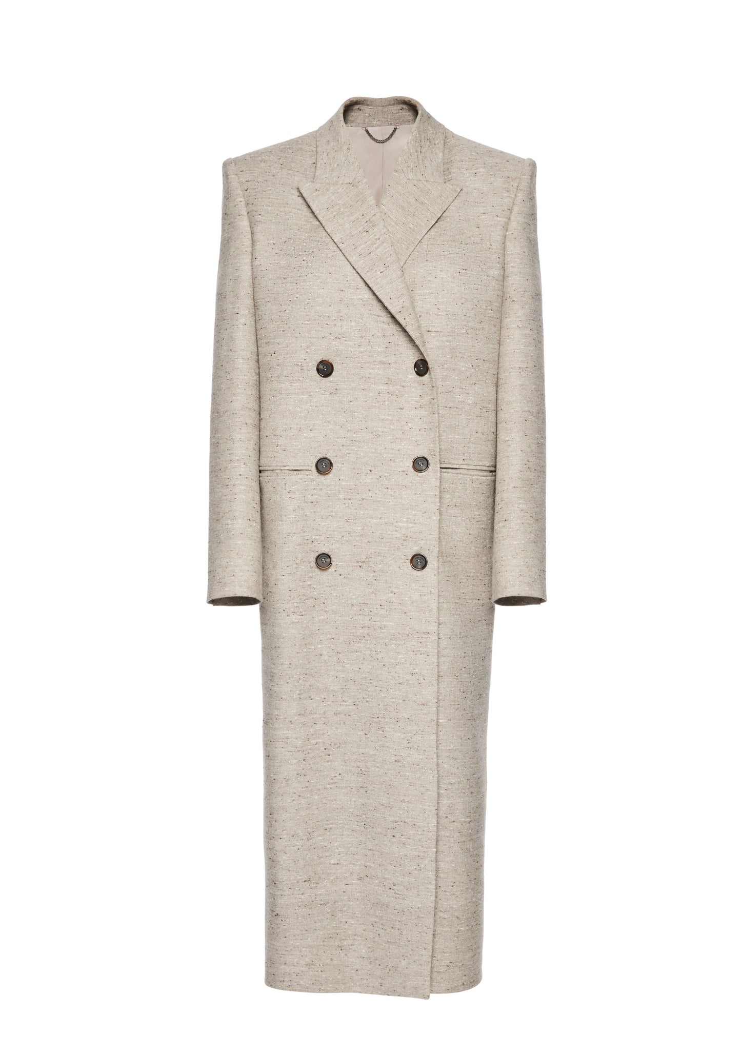 Long Tailored Coat in Beige