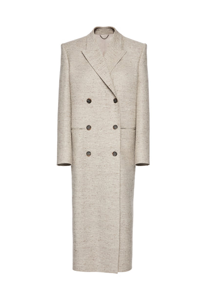 Long Tailored Coat in Beige