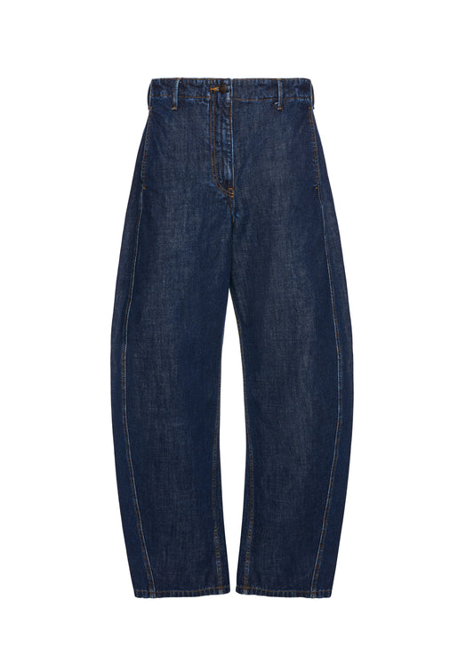 Wide-leg Faded Denim Pants