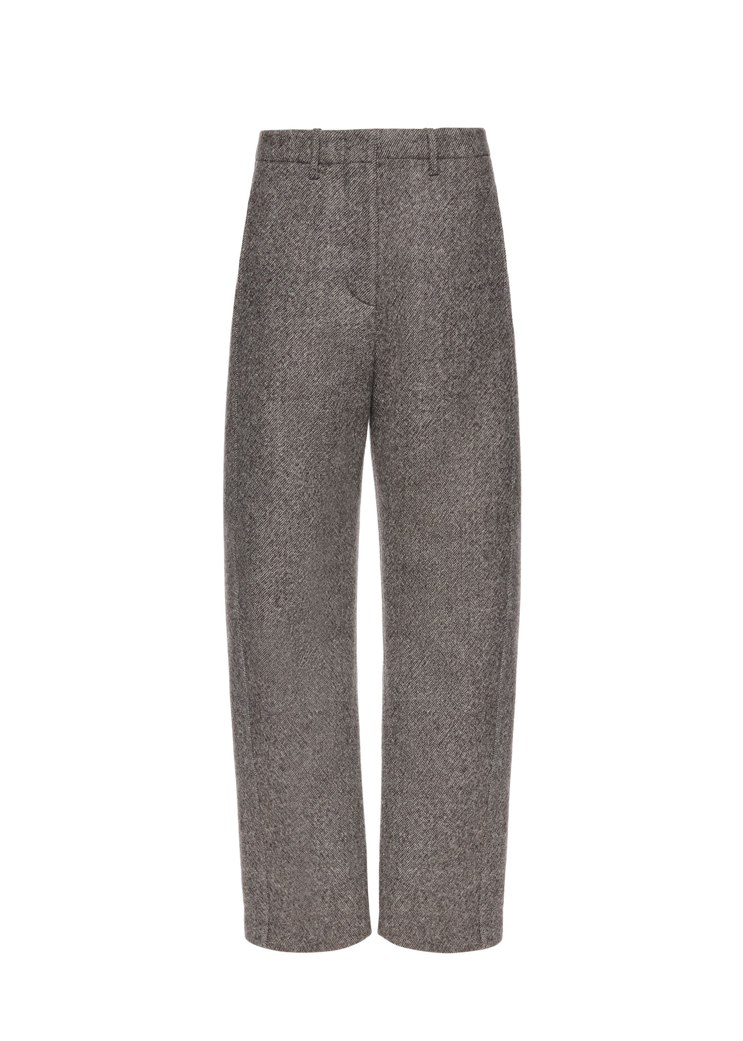 Wide-leg Herringbone Trousers in Grey