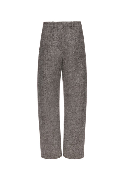 Wide-leg Herringbone Trousers in Grey