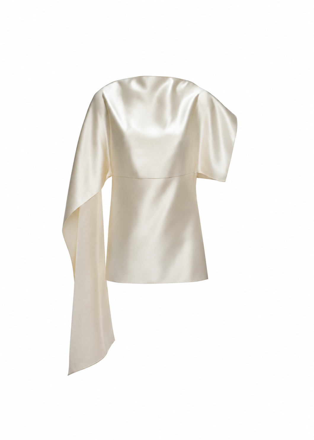 Silk Draped Top in Ivory