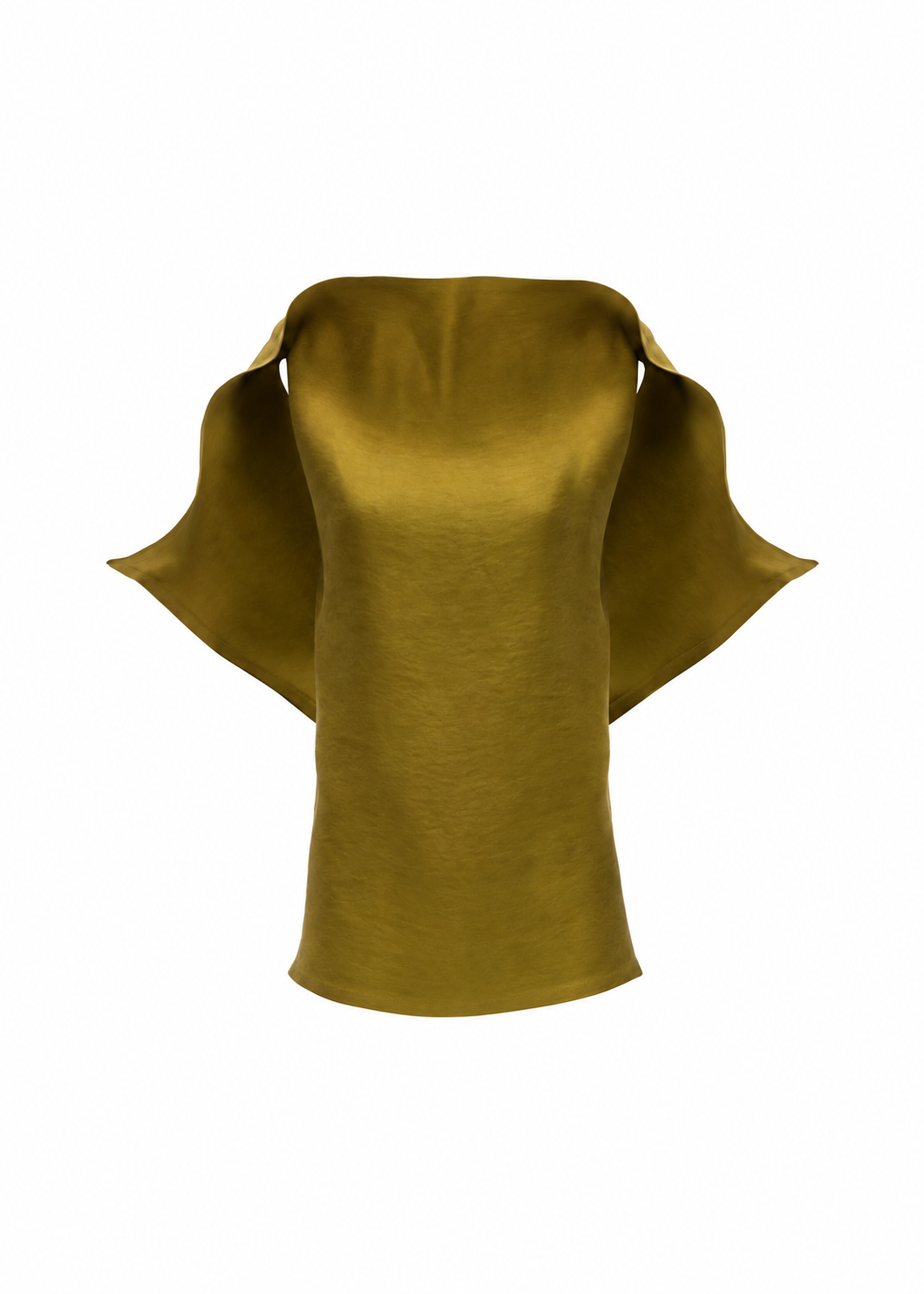 Longline Silk Draped Blouse in Green