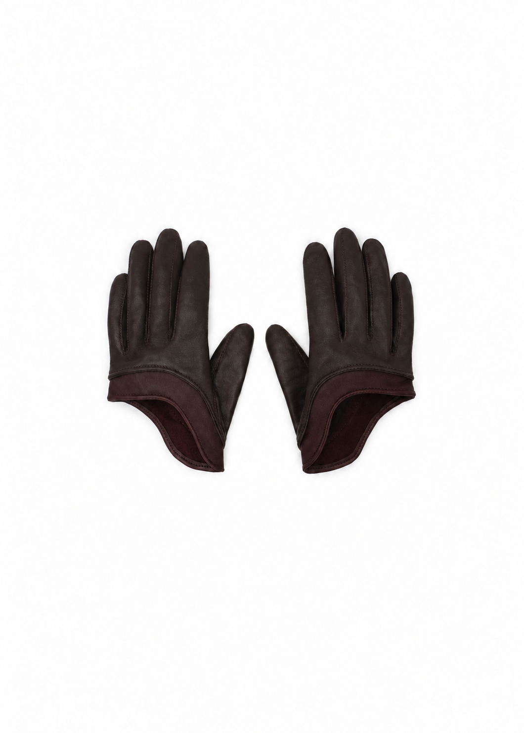 Short Leather Gloves in Brown