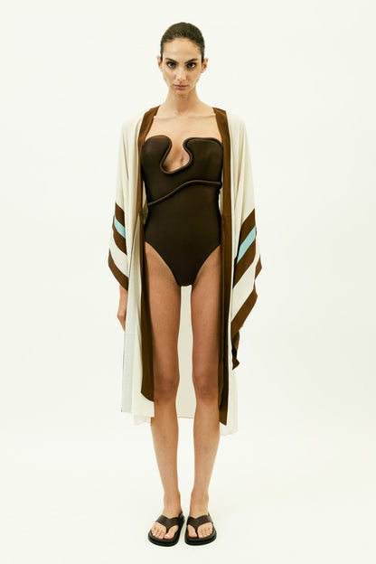 Bold Stripes Maxi Short Robe