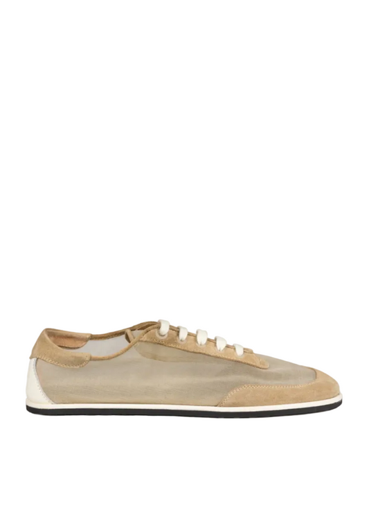 Beige sneaker on a white background