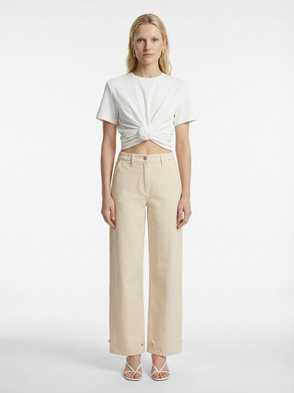 Wide-leg Denim Trousers