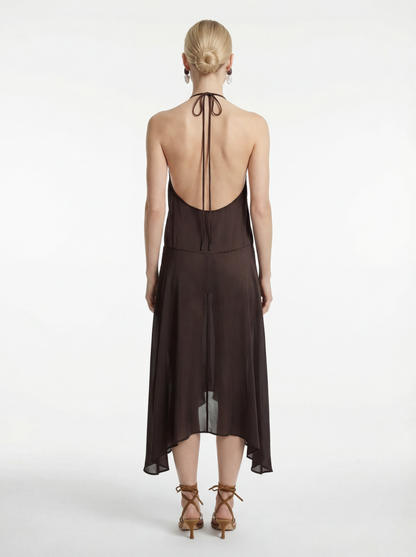 Silk Handkerchief Halter Dress