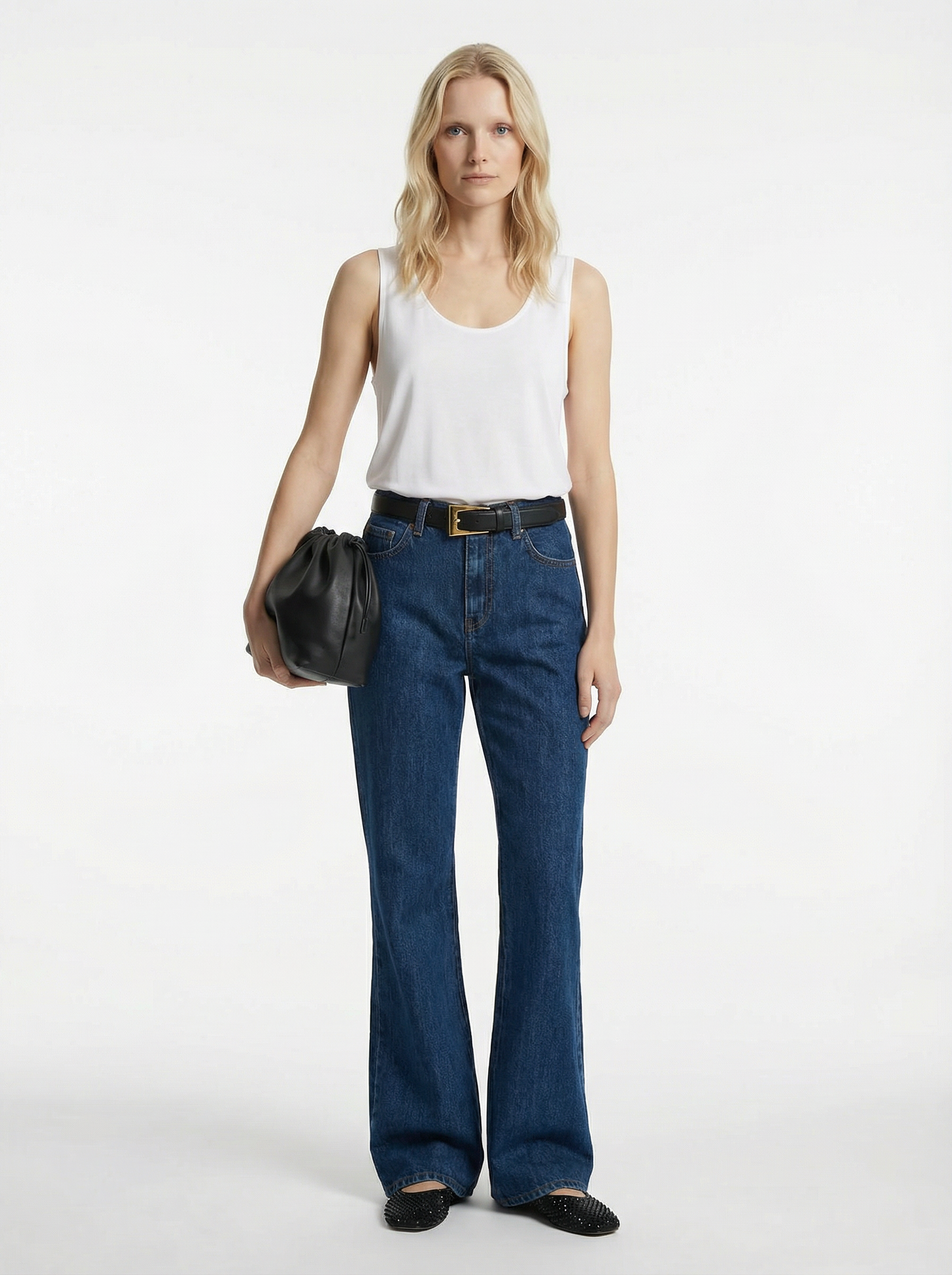Flared Denim Trousers