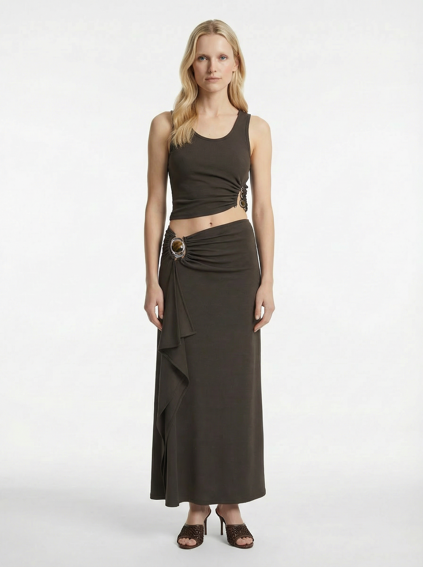 Droplet Crystal Ruched Tank