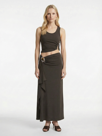 Droplet Crystal Ruched Tank