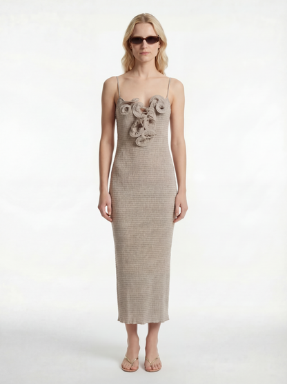 Sleeveless Crepe Beach Midi Dress