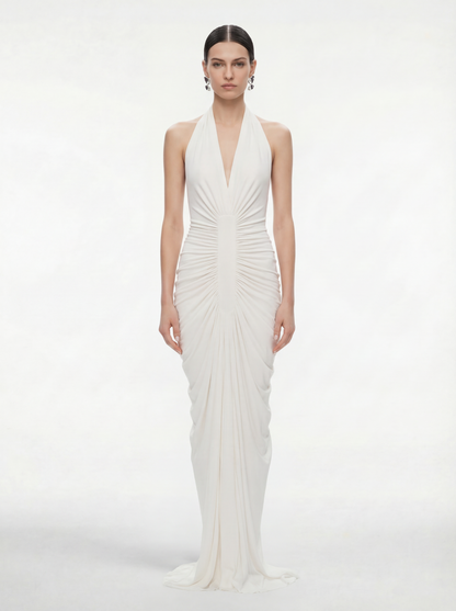 The 'Venus' Gathered Cupro Dress