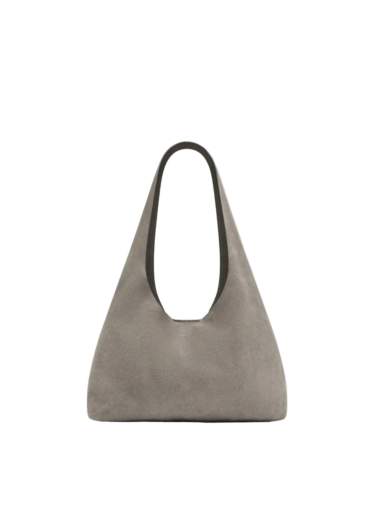 Beige handbag on a light gray background