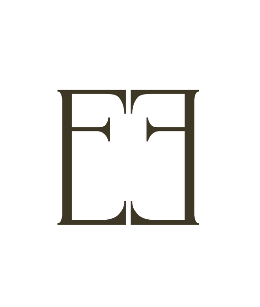 A stylized dark brown monogram logo featuring interlocking serif letters resembling 'F' and 'H' on a plain white background.