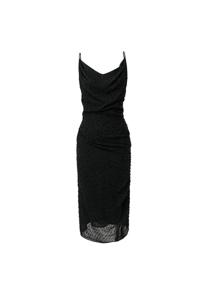 Jacques Wei Beaded Dropped Collar Camisole Dress